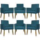 Ver imagem 1 de Kit 6 Poltronas Decorativas para Sala Mari Suede