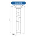Ver imagem 3 de Guarda Roupa de Canto Oblíquo Modulado 1 Porta Branco e Blush Line Infinity