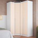 Ver imagem 2 de Guarda Roupa de Canto Oblíquo Modulado 1 Porta Branco e Blush Line Infinity