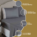 Ver imagem 6 de Kit Jogo de Lençol Casal Bordado Inglês 100% Hypercal 400 Fios 4 Peças Cinza