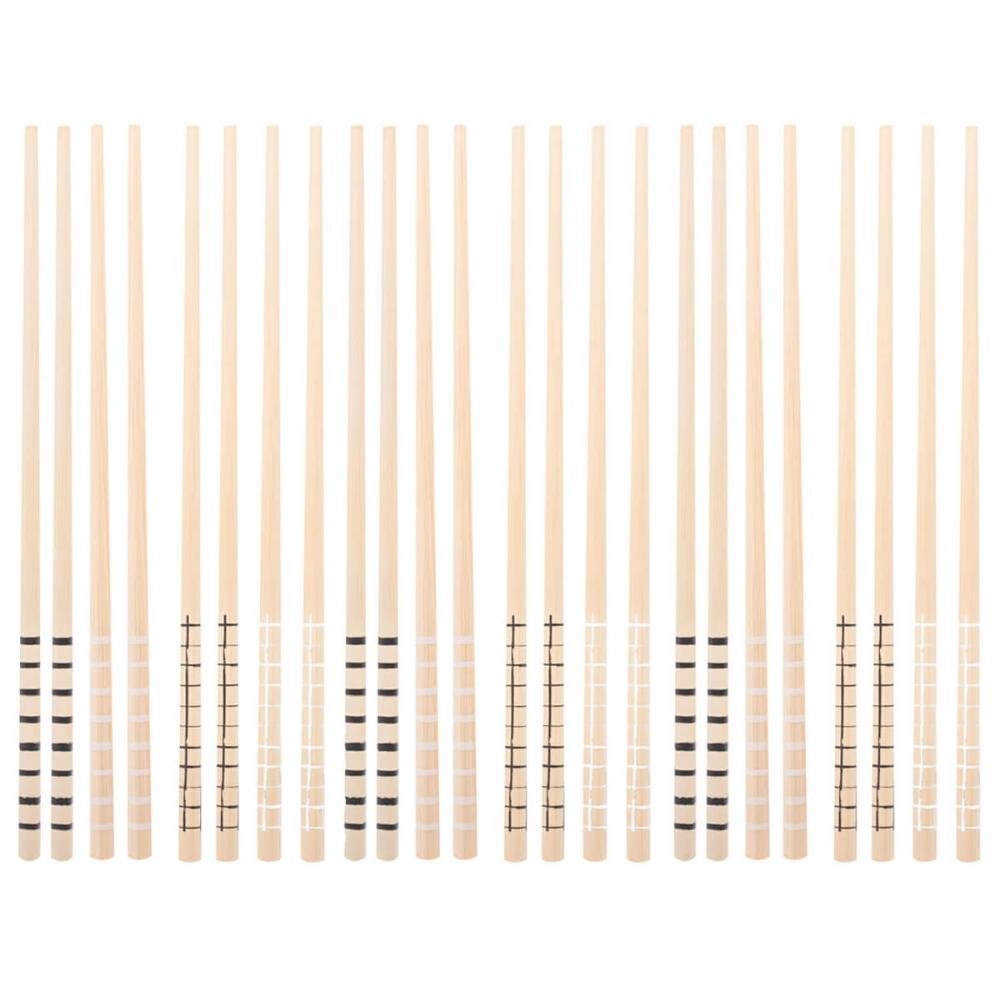 Kit 12 Hashis de Bambu Palitos de Comida Japonesa Sushi 24cm Estampas Geométricas