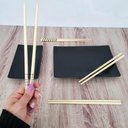 Ver imagem 2 de Kit 12 Hashis de Bambu Palitos de Comida Japonesa Sushi 24cm Estampas Geométricas