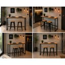 Ver imagem 4 de Mesa Jantar Aparador Bancada Alta Industrial 150x70cm Tampo Bege Pés Preto