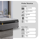 Ver imagem 2 de Cama Box Cinza Viúva + Colchão Life D33 Pillow Top Preto - 56x128x188cm - e-Shop Casa