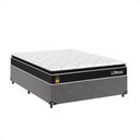 Ver imagem 1 de Cama Box Cinza Viúva + Colchão Life D33 Pillow Top Preto - 56x128x188cm - e-Shop Casa