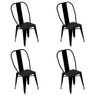 Kit 4 Cadeiras Design Tolix Iron Industrial Preto - 1