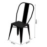 Kit 4 Cadeiras Design Tolix Iron Industrial Preto - 3