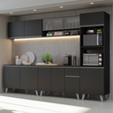 Ver imagem 1 de Armário de Cozinha Completa 300 cm Preto Nice Madesa 02