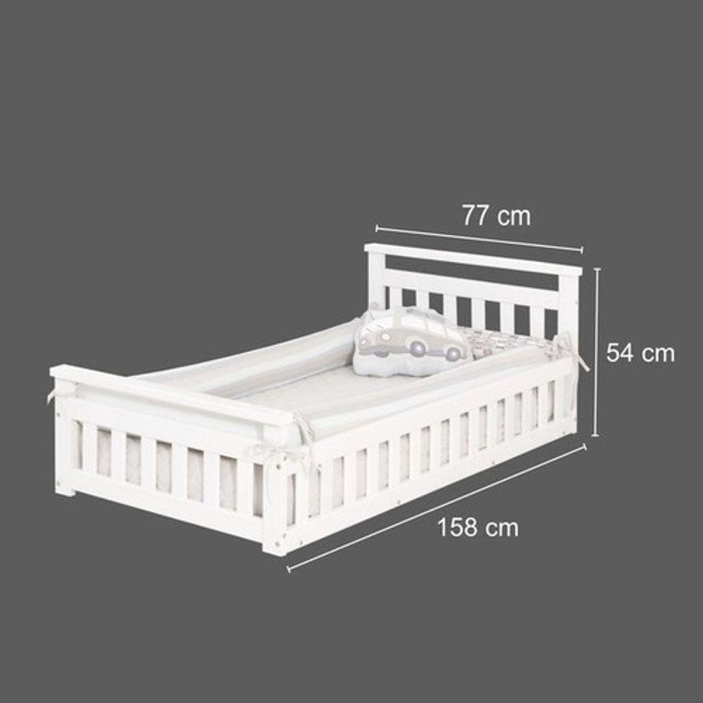 Cama Infantil com Grade Bella Cinza - 3