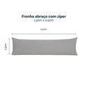 Ver imagem 4 de Fronhas para Travesseiro de Corpo Slim 1,50m X 50cm 2 Unidades - Cinza