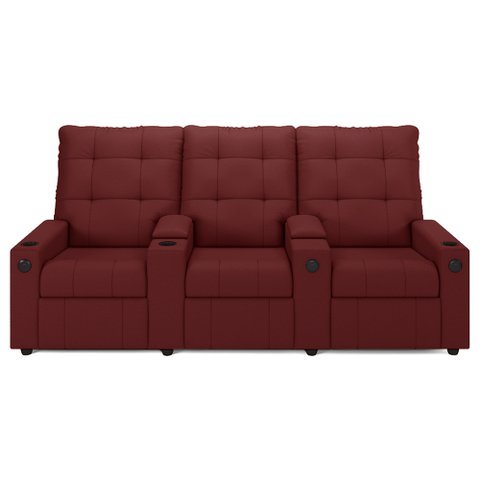 Poltrona do Papai Reclinável Mallie 3 Lugares Baú Usb Fh9 Pu Vermelho - Mpozenato