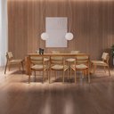 Ver imagem 1 de Sala de Jantar Nala 8 Lugares Tampo Laminado com Cadeiras Eva Imbuia 220cm Mobillare