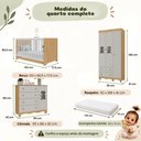 Ver mais imagens de Quarto de Bebê Completo com Berço Americano 3 em 1 e Colchão Incluso Flor Multimóveis MP4927
