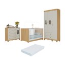 Ver imagem 2 de Quarto de Bebê Completo com Berço Americano 3 em 1 e Colchão Incluso Flor Multimóveis MP4927