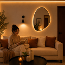 Ver imagem 3 de Espelho Fiji - Linha Couro - - Caramelo - 120x70 - sem LED