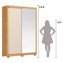 Ver imagem 2 de Guarda Roupa Casal Riva 2 Portas de Correr com Espelho 4 Gavetas MDF Cinamon Touch-Off White