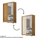 Ver mais imagens de Guarda Roupa Casal Riva 2 Portas de Correr com Espelho 4 Gavetas MDF Cinamon Touch-Off White