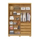 Ver imagem 5 de Guarda Roupa Casal Riva 2 Portas de Correr com Espelho 4 Gavetas MDF Cinamon Touch-Off White