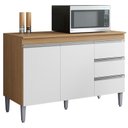 Ver imagem 5 de Balcão de Cozinha Ambiente Andréia com Tampo 120cm Amêndoa Branco - Ajl