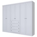 Ver imagem 1 de Guarda Roupa Casal 6 Portas Americano Branco - Henn