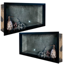 Ver imagem 5 de Kit 02 Nicho de Porcelanato Cinza Grafite Polido 60x32cm