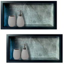 Ver imagem 4 de Kit 02 Nicho de Porcelanato Cinza Grafite Polido 60x32cm