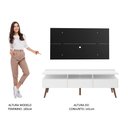 Ver imagem 5 de Rack Madesa Londres e Painel para Tv até 55 Polegadas - Branco/preto
