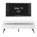Ver imagem 4 de Rack Madesa Londres e Painel para Tv até 55 Polegadas - Branco/preto