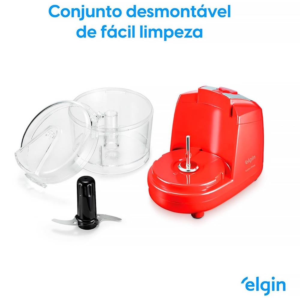 Mini Processador Turbo Press Elgin 150w Vermelho 127v - 4