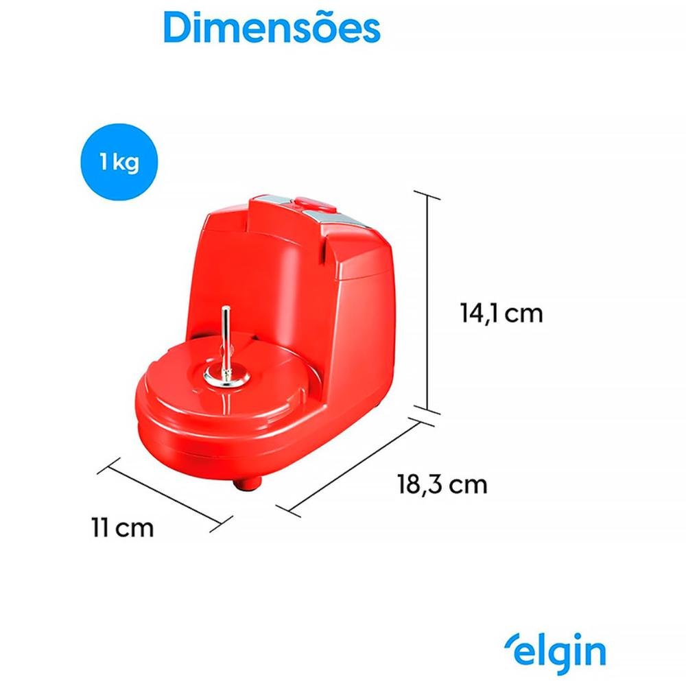 Mini Processador Turbo Press Elgin 150w Vermelho 127v - 6