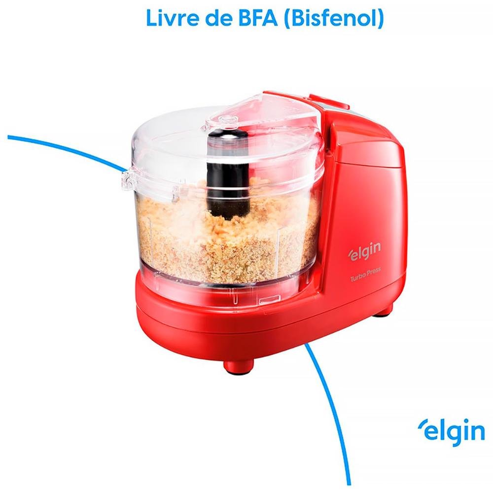 Mini Processador Turbo Press Elgin 150w Vermelho 127v - 9