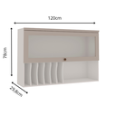 Ver imagem 2 de Armário Cozinha Aéreo 120cm 1 Pt Iluminata Branco/fendi