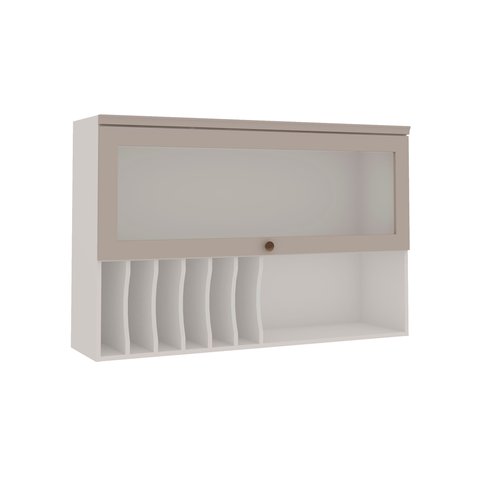 Armário Cozinha Aéreo 120cm 1 Pt Iluminata Branco/fendi
