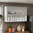Ver imagem 3 de Armário Cozinha Aéreo 120cm 1 Pt Iluminata Branco/fendi