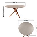 Ver imagem 3 de Conjunto Sala de Jantar Mesa 135cm Tampo Redondo Texturizado e 4 Cadeiras Hope Marrom/Luna/Imbuia/Of