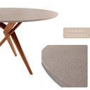 Ver imagem 6 de Conjunto Sala de Jantar Mesa 135cm Tampo Redondo Texturizado e 4 Cadeiras Hope Marrom/Luna/Imbuia/Of