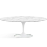 Mesa de Jantar Saarinen Oval 180x100 Cm Mármore Carrara Base Branca Linn Design Mesa de Jantar - 1