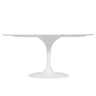 Mesa de Jantar Saarinen Oval 180x100 Cm Mármore Carrara Base Branca Linn Design Mesa de Jantar - 2