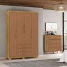 Guarda Roupa Pequeno Ep 4 Portas e 3 Gavetas Ideal para Quarto de Solteiro:nature-camarim - 1