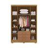 Guarda Roupa Pequeno Ep 4 Portas e 3 Gavetas Ideal para Quarto de Solteiro:nature-camarim - 3
