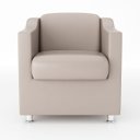 Ver imagem 2 de Poltrona para Recepção Clínica Médica - Balaqui Decor Cor:courino Bege