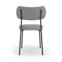 Ver imagem 4 de Kit 6 Cadeiras Sala de Jantar Lisa Pés Preto Linho/PU Cinza/Caramelo m² - Monari Design
