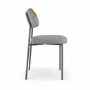 Ver imagem 5 de Kit 6 Cadeiras Sala de Jantar Lisa Pés Preto Linho/PU Cinza/Caramelo m² - Monari Design