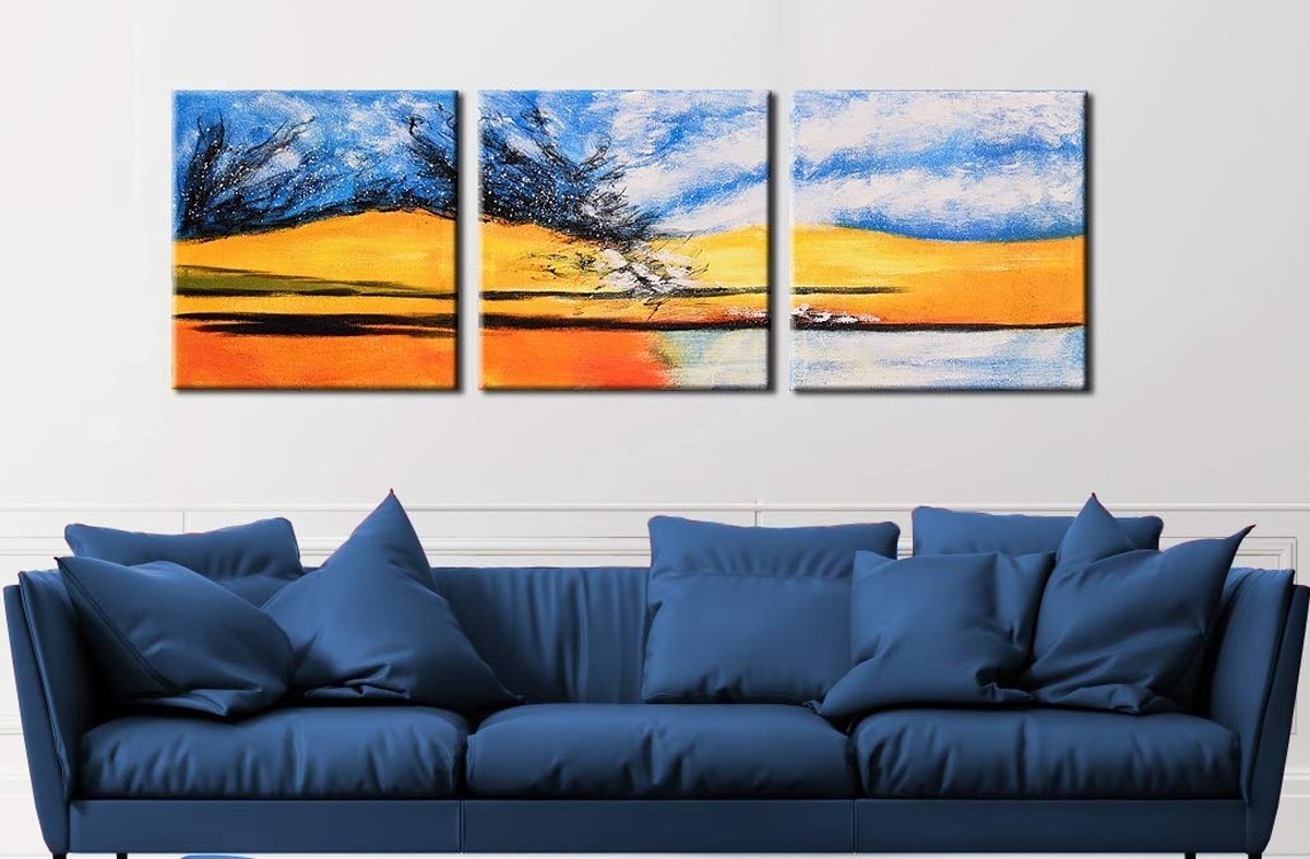 Quadro Pintura Tela emoldurado moderna 5330: 130cm (A) x 130	cm (L) - 1
