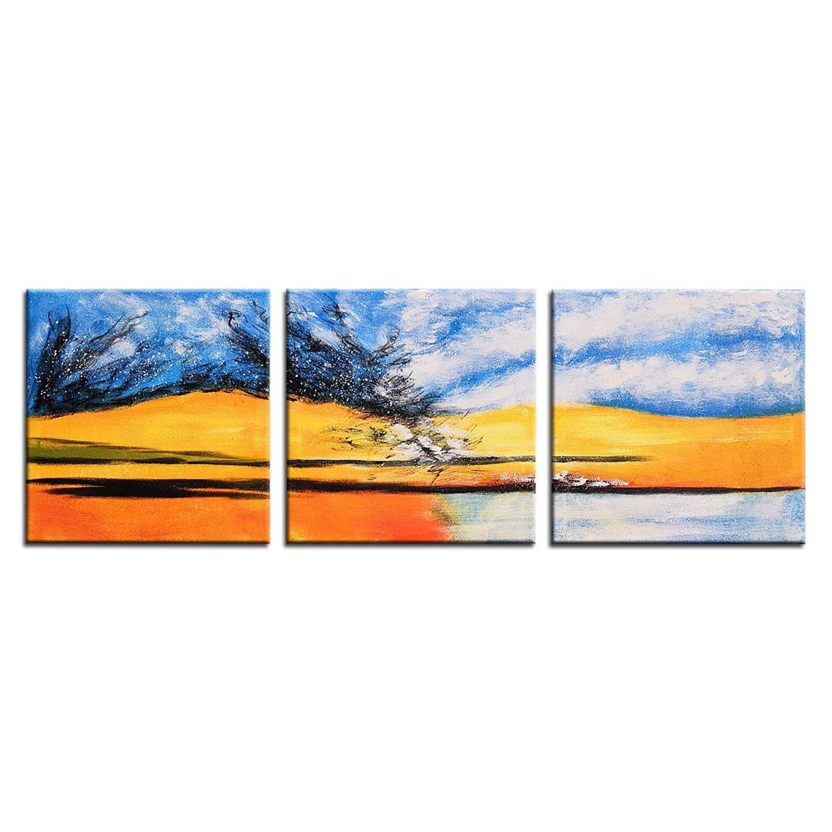 Quadro Pintura Tela emoldurado moderna 5330: 130cm (A) x 130	cm (L) - 2