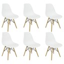Ver imagem 1 de Kit 6 Cadeiras Charles Eames Eiffel Wood Design Branco