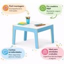 Ver imagem 4 de Mesinha Infantil Madeira Mesa Azul MDF Didatica Estudos Lanche Multiuso Brinquedoteca Quarto Crianca