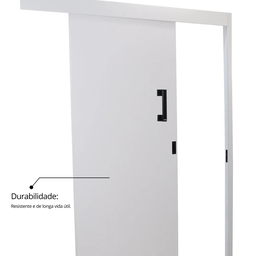 Porta de Correr Madeira 215x80cm Sobrepor Reversível Melamínico MGM - 11