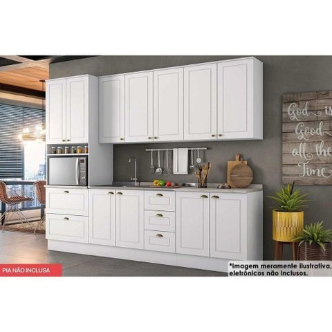 Kit Cozinha Modulada 6 Peças Americana 2 Aéreos + 2 Balcões+ 1 Paneleiro + 1 Complemento C5p35