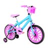 Bicicleta Infantil Aro 16 Nylon Cor Azul Claro e Rosa - 9